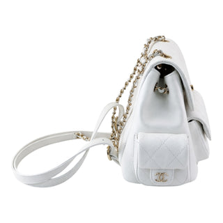 chanel duma mini backpack Chanel White Duma Mini Quilted Backpack – Bella Ling