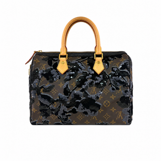 Louis Vuitton Fleur de Jais Monogram Canvas Speedy 30 Satchel