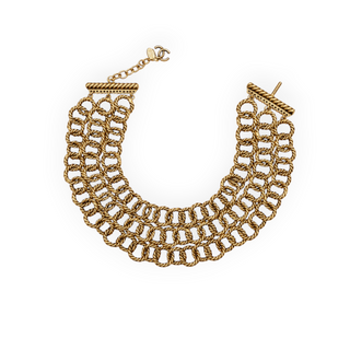 Chanel Gold-Tone Multi-Strand Chain Choker Necklace