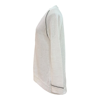 Brunello Cucinelli White Open Knit Cotton Cardigan