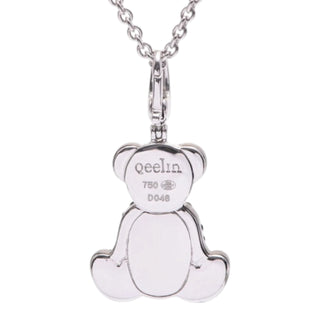Qeelin Bobo 18k White Gold Diamond and Sapphire Necklace