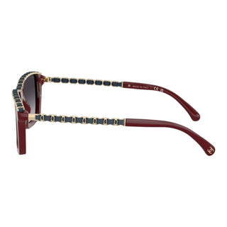 Chanel Burgundy Chain Trim Square Sunglasses