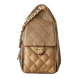 Chanel Metallic Bronze Chanel 25 Hobo Drawstring Bucket Bag