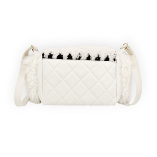 Chanel Black & White Knit Wool and Shearling Fall 2019 Backpack