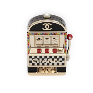 Chanel Black Multicolour Casino Monaco Slot Machine Minaudière Clutch Pale Gold Hardware