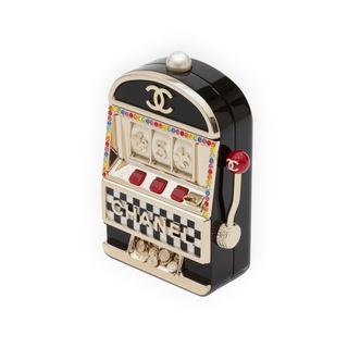 Chanel Black Multicolour Casino Monaco Slot Machine Minaudière Clutch Pale Gold Hardware