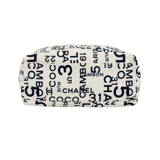 Chanel White & Navy 31 Rue Cambon Beach Tote