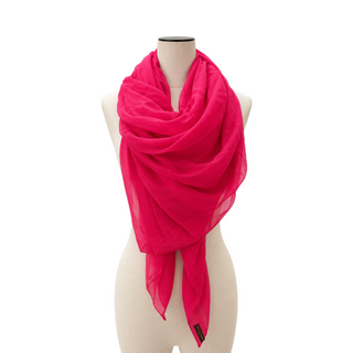 Hermès Fuchsia Pink Silk Chiffon Oversized Scarf