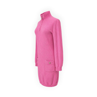 Chanel Pink Half-Zip Knitted Mini Dress Size FR 36