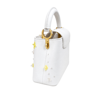 Louis Vuitton Optic White Capucines Mini Floral Embellished Bag