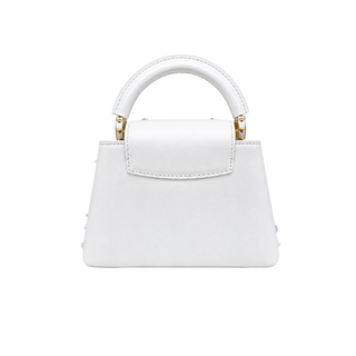 Louis Vuitton Optic White Capucines Mini Floral Embellished Bag