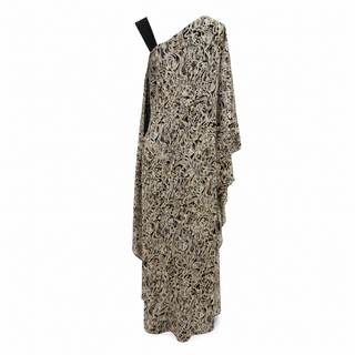 Roberto Cavalli Multicolour Ornate Botanical Print Silk Draped Maxi Dress Size 38