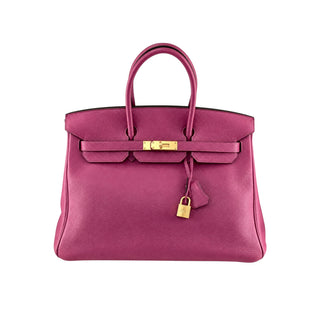 Hermès Tosca Pink Birkin 35 Togo Leather Handbag with Gold Hardware