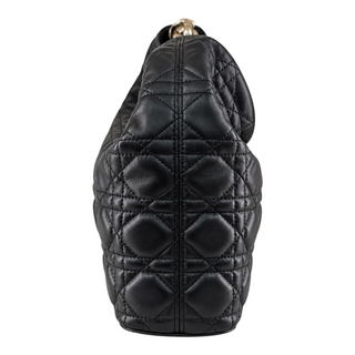Dior Black Cannage Leather Hobo Bag Gold Hardware