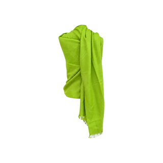 Hermès Lime Green New Libris Cashmere & Silk Jacquard Stole 213 × 75 cm
