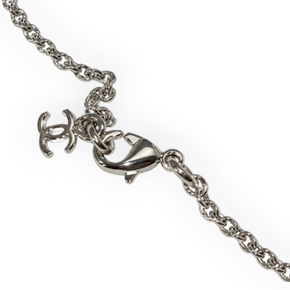 Chanel Silver Tone 2027 Spring Summer CC Logo Bird Multi-Charm Necklace