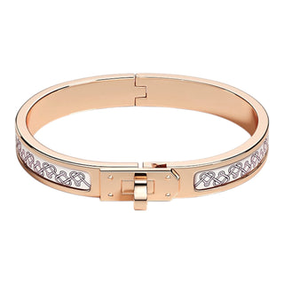 Hermès Mini Kelly Petits Cœurs Aube Bracelet Rose Gold Plated