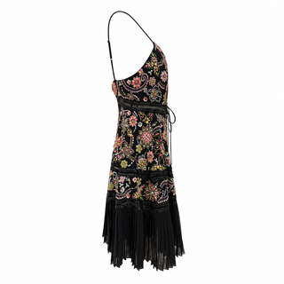 Roberto Cavalli Black Multicolour Floral Embellished Halterneck Mini Dress Size 40