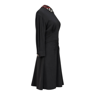 Miu Miu Black Embellished Collar Ruched Dress Size 38