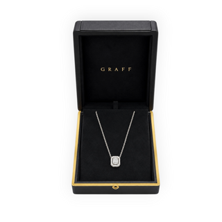 Graff Icon Emerald Cut Diamond Pendant in White Gold