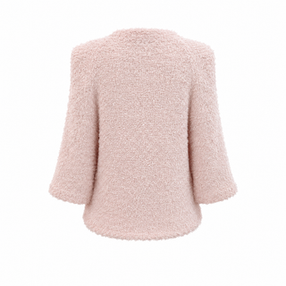 Chanel Pink Textured Jacket & Skirt Set Size FR 36