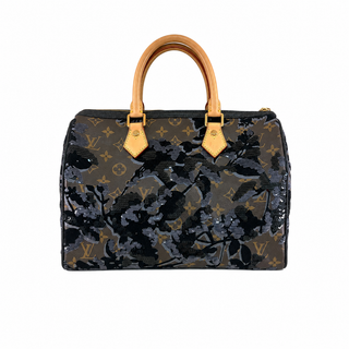 Louis Vuitton Fleur de Jais Monogram Canvas Speedy 30 Satchel