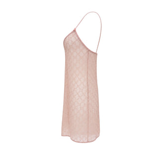 Gucci Pink GG Monogram Lace Slip Dress Size Xs