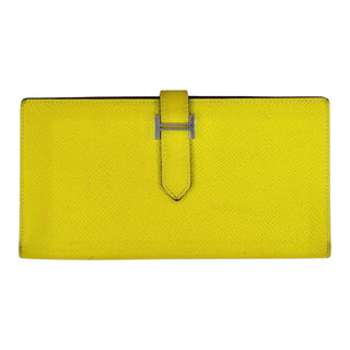 Hermès Bearn Wallet in Yellow Epsom Leather with Palladium Hardware