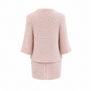 Chanel Pink Textured Jacket & Skirt Set Size FR 36