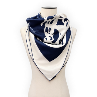 Hermès Blue & Ivory Brides de Gala Navy Silk Scarf