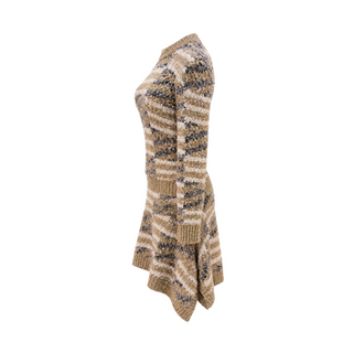 Chanel Autumn Forest Beige Iridescent Tweed Dress Size 34