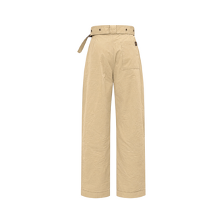 Louis Vuitton Beige High-Rise Wide-Leg Belted Trousers Size FR 36
