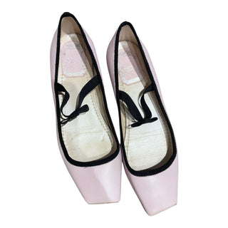 Christian Dior Pink Leather Ballet Flats with Ribbon Strap