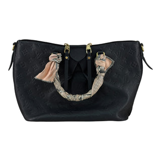 Louis Vuitton Mazarine MM Monogram Empreinte Leather Handbag with Silk Handle Scarf