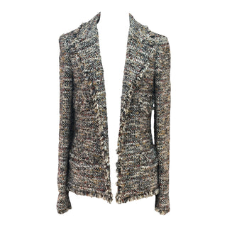 Chanel Multicolour Tweed Frayed Trim Tailored Jacket