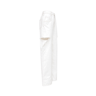 Maison Margiela White Cut-Out High-Rise Wide-Leg Jeans Size IT 38