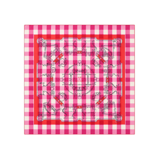 Hermès Pink Mors de Gourmettes Gingham Print Silk Scarf Carré 90