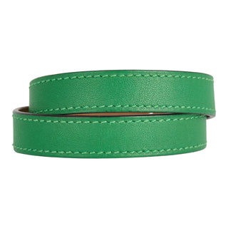 Hermès Kelly Double Tour Bracelet Vert Vertigo Swift Leather Gold Plated