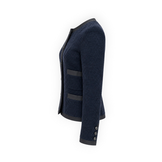 Chanel Navy Textured Knit Jacket Size FR 36