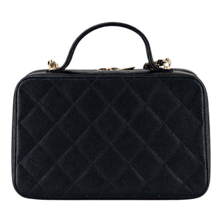 Chanel Black Quilted Caviar Leather Vanity Bag