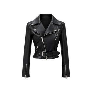 Christian Dior Black Lambskin Leather Biker Jacket Size FR 36