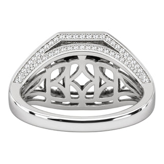 Bella Ling Custom Lab-Grown Sapphire & Diamond Halo Statement Ring in White Gold Plated Sterling Silver