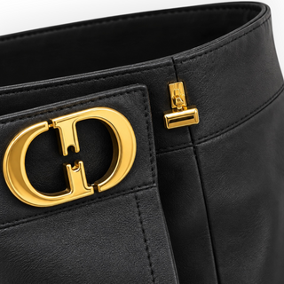 Christian Dior Black Lambskin CD Buckle Skort Size FR 36