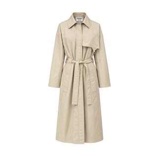 Hermès Beige Belted Longline Trench Coat Size FR 40