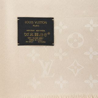 Louis Vuitton Beige Monogram Silk & Wool Shawl