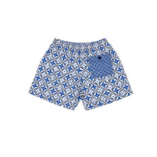 Louis Vuitton Blue and White Monogram Tile Print Shorts Size 36