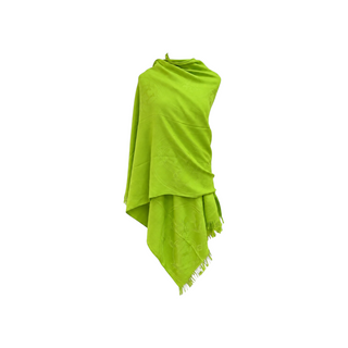 Hermès Lime Green New Libris Cashmere & Silk Jacquard Stole 213 × 75 cm