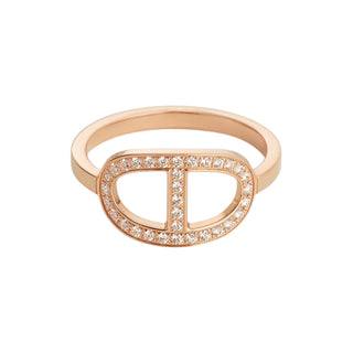 Hermès Chaîne d’Ancre Contour Rose Gold Diamond Ring