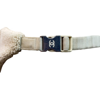 Chanel Shearling CC Logo Waist Bag in Cream