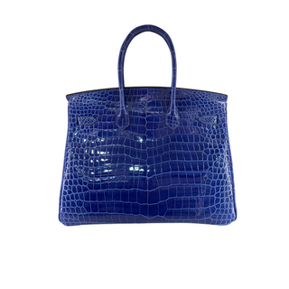 Hermès Birkin 35 Blue Exotic Leather Palladium Hardware